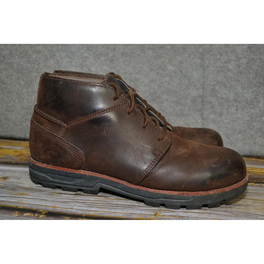 Red Wing‎ Zinc Boots Mens 9.5 Brown Worx Chukka Leather Safety Toe Ankle Work